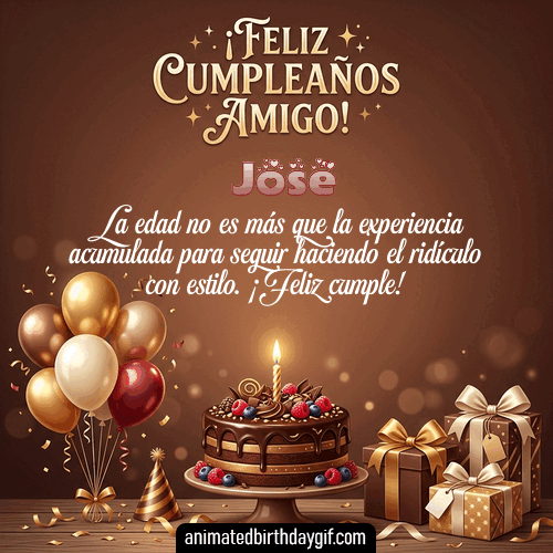 GIF animado de cumpleaños Mi Amigo José diseño 11