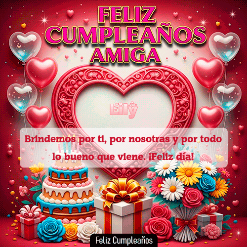 GIF animado de cumpleaños Mi Amiga Lily diseño 6