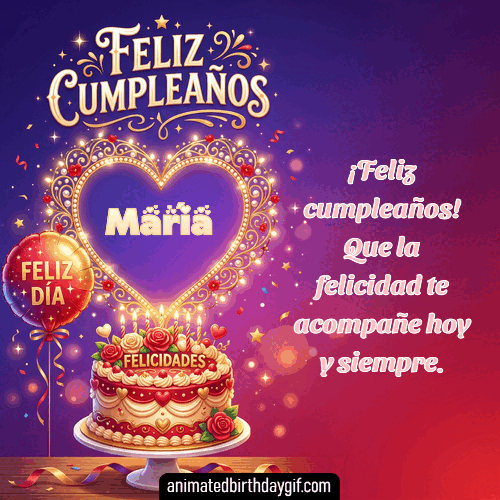 GIF animado de cumpleaños Alguien Especial María diseño 3