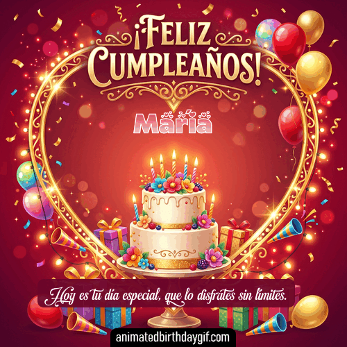 GIF animado de cumpleaños Alguien Especial María diseño 5