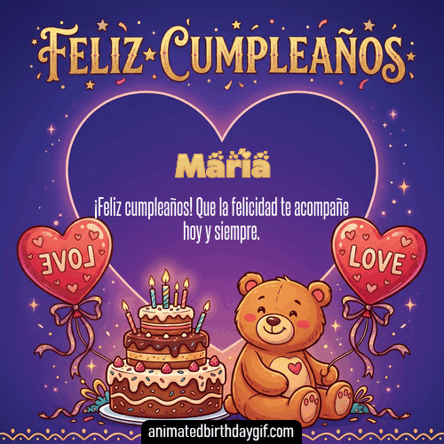 GIF animado de cumpleaños Alguien Especial María diseño 12