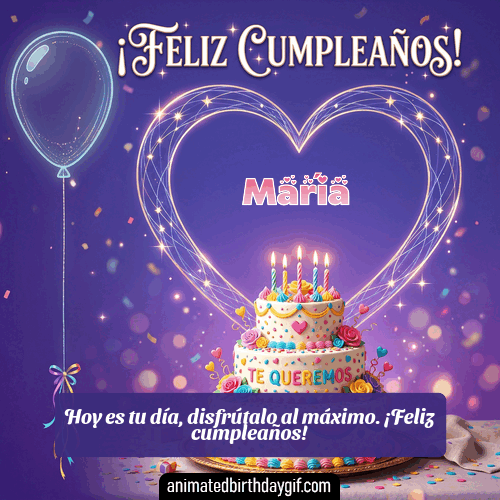 GIF animado de cumpleaños Alguien Especial María diseño 6