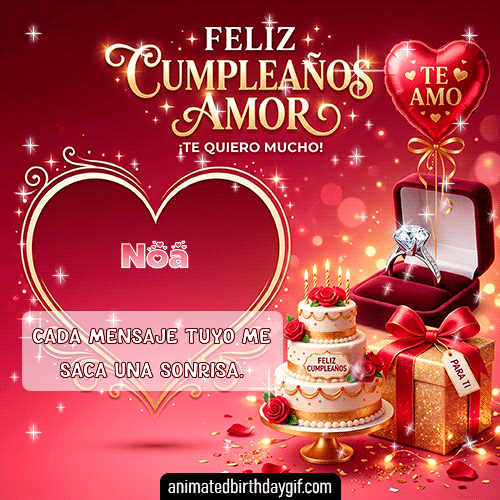 GIF animado de cumpleaños Mi Novia Noa diseño 5