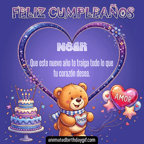 GIF animado de cumpleaños Alguien Especial Noah diseño 10
