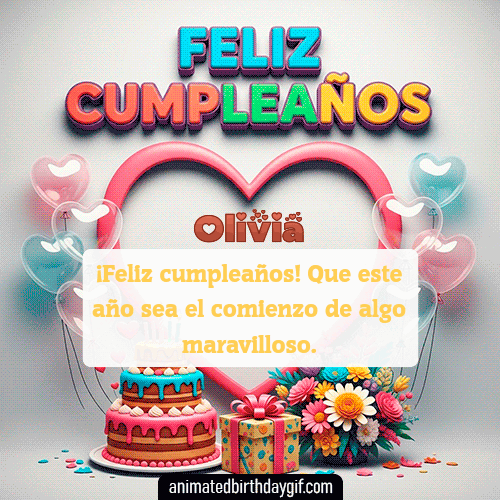 GIF animado de cumpleaños Alguien Especial Olivia diseño 8