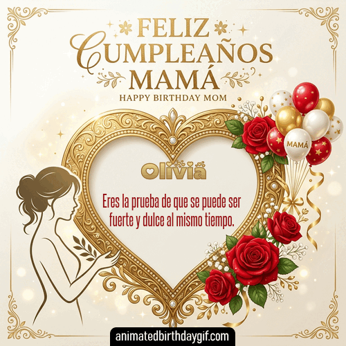 GIF animado de cumpleaños Mi Mamá Olivia diseño 11
