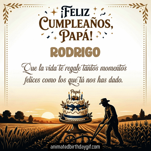 GIF animado de cumpleaños Mi Papá Rodrigo diseño 11
