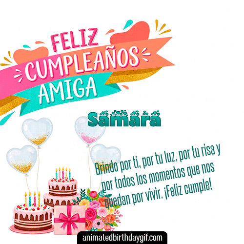GIF animado de cumpleaños Mi Amiga Samara diseño 5