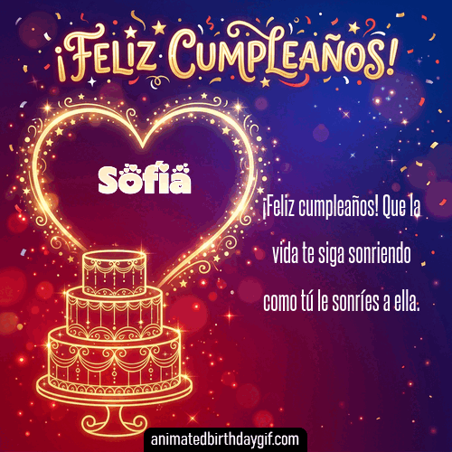 GIF animado de cumpleaños Alguien Especial Sofía diseño 10