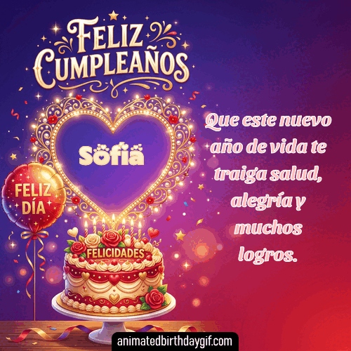 GIF animado de cumpleaños Alguien Especial Sofía diseño 5