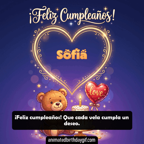 GIF animado de cumpleaños Alguien Especial Sofía diseño 6