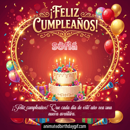 GIF animado de cumpleaños Alguien Especial Sofía diseño 7