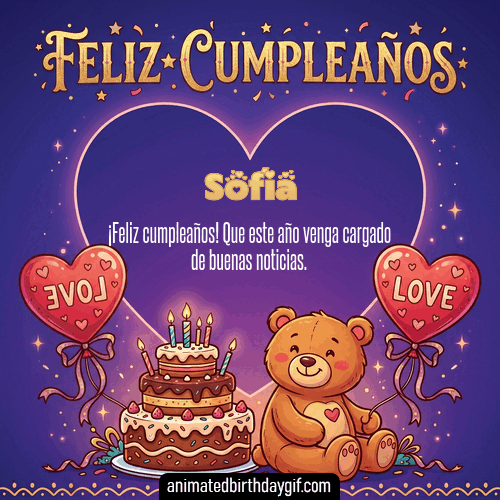 GIF animado de cumpleaños Alguien Especial Sofía diseño 1