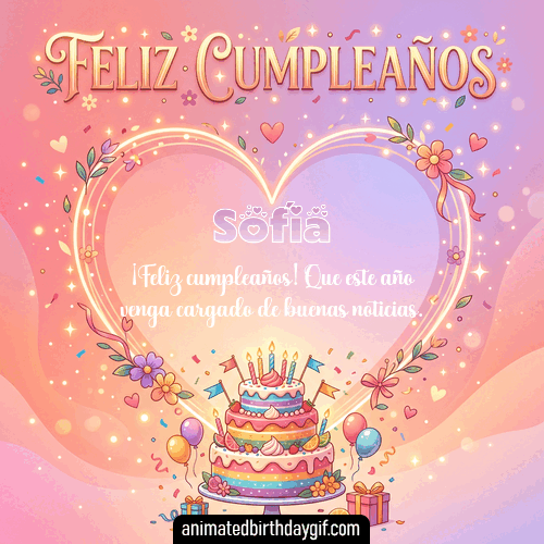 GIF animado de cumpleaños Alguien Especial Sofía diseño 12