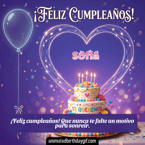 GIF animado de cumpleaños Alguien Especial Sofía diseño 8
