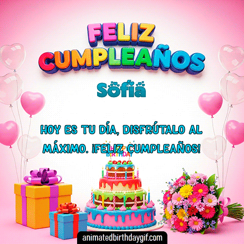 GIF animado de cumpleaños Alguien Especial Sofía diseño 2