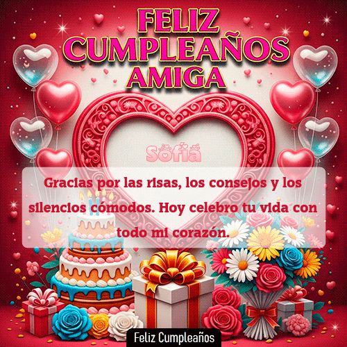 GIF animado de cumpleaños Mi Amiga Sofía diseño 8