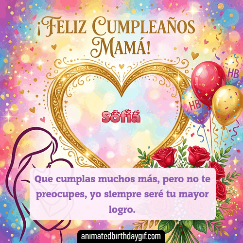 GIF animado de cumpleaños Mi Mamá Sofía diseño 6