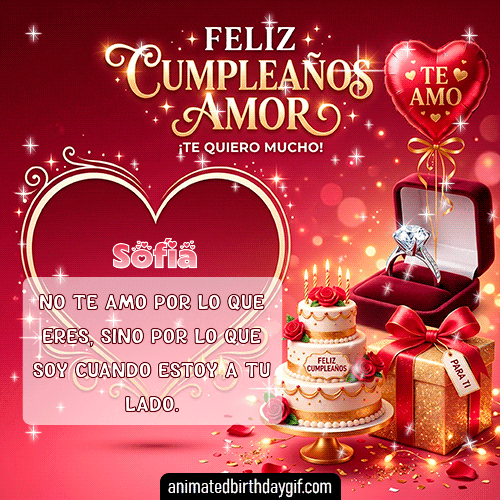 GIF animado de cumpleaños Mi Novia Sofía diseño 5