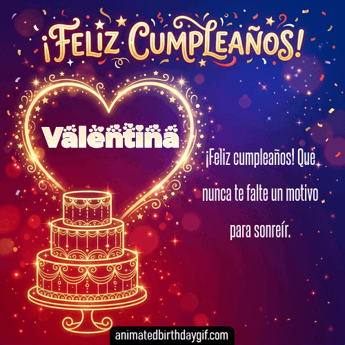 GIF animado de cumpleaños Alguien Especial Valentina diseño 11