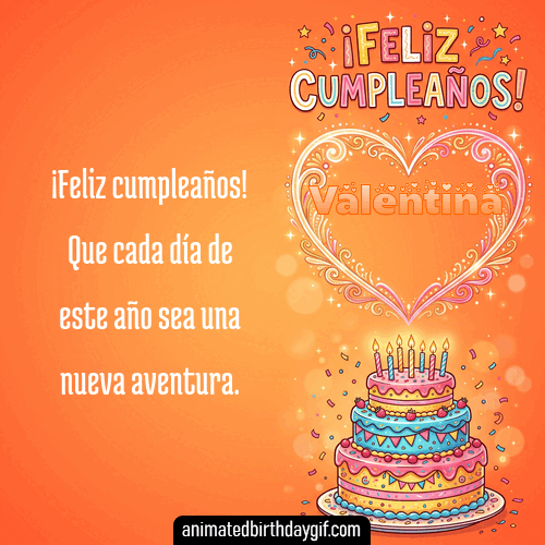 GIF animado de cumpleaños Alguien Especial Valentina diseño 4