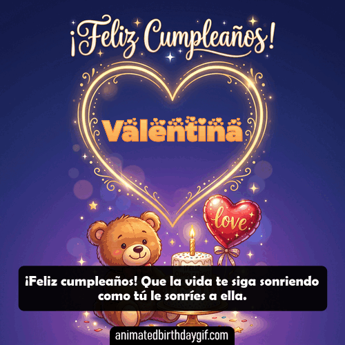 GIF animado de cumpleaños Alguien Especial Valentina diseño 7