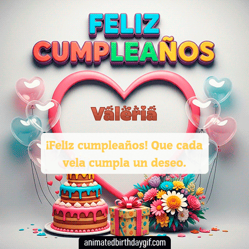 GIF animado de cumpleaños Alguien Especial Valeria diseño 10