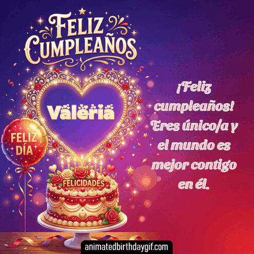 GIF animado de cumpleaños Alguien Especial Valeria diseño 6