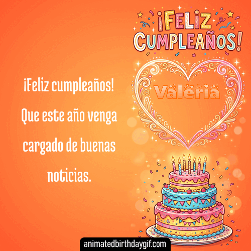 GIF animado de cumpleaños Alguien Especial Valeria diseño 4