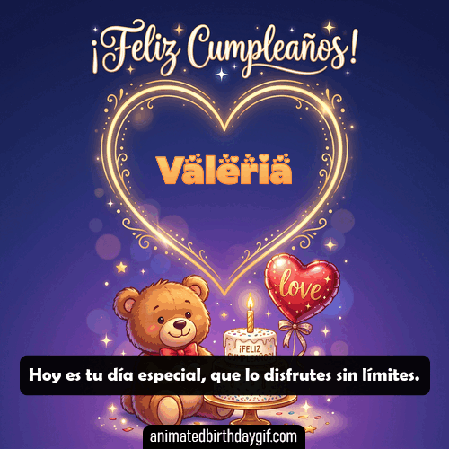 GIF animado de cumpleaños Alguien Especial Valeria diseño 7