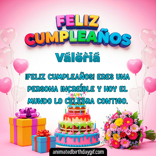 GIF animado de cumpleaños Alguien Especial Valeria diseño 3