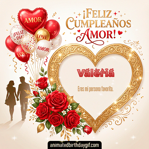 GIF animado de cumpleaños Mi Novia Valeria diseño 7