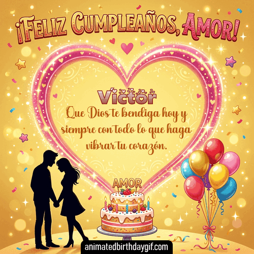 GIF animado de cumpleaños Mi Novio Víctor diseño 7