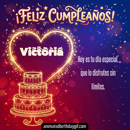 GIF animado de cumpleaños Alguien Especial Victoria diseño 12