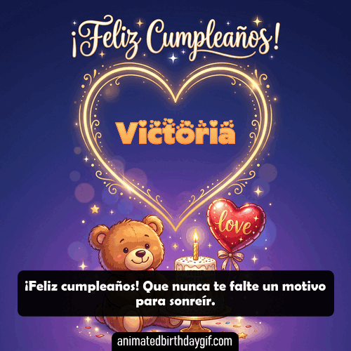 GIF animado de cumpleaños Alguien Especial Victoria diseño 8