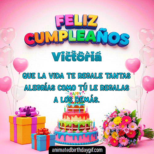 GIF animado de cumpleaños Alguien Especial Victoria diseño 4