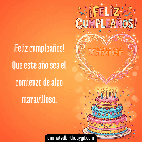 GIF animado de cumpleaños Alguien Especial Xavier diseño 5