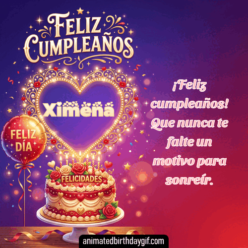 GIF animado de cumpleaños Alguien Especial Ximena diseño 7