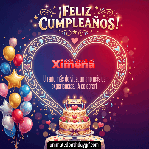 GIF animado de cumpleaños Alguien Especial Ximena diseño 2