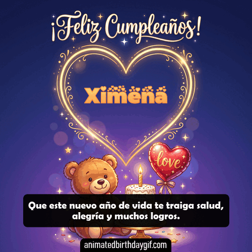 GIF animado de cumpleaños Alguien Especial Ximena diseño 8