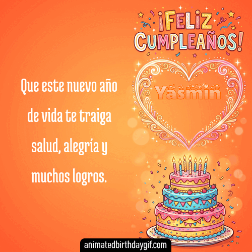 GIF animado de cumpleaños Alguien Especial Yasmín diseño 5