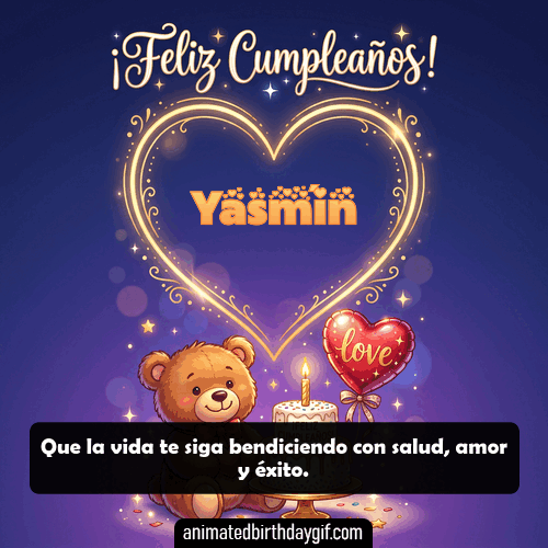 GIF animado de cumpleaños Alguien Especial Yasmín diseño 8