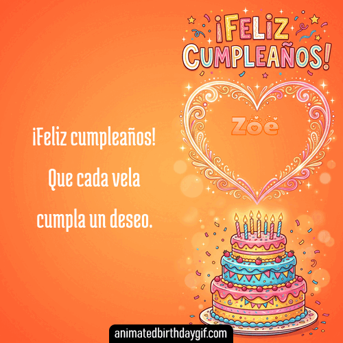 GIF animado de cumpleaños Alguien Especial Zoe diseño 5