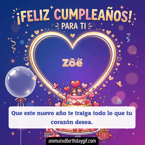 GIF animado de cumpleaños Alguien Especial Zoe diseño 6