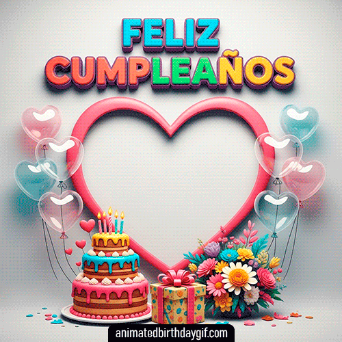 Plantilla Corazon globos para cumpleaños de Alguien Especial