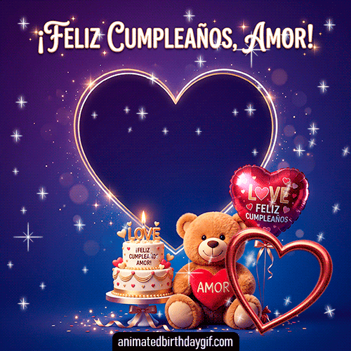 Plantilla Osito amoroso para cumpleaños de Mi Novio