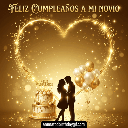 Plantilla Oro para cumpleaños de Mi Novio