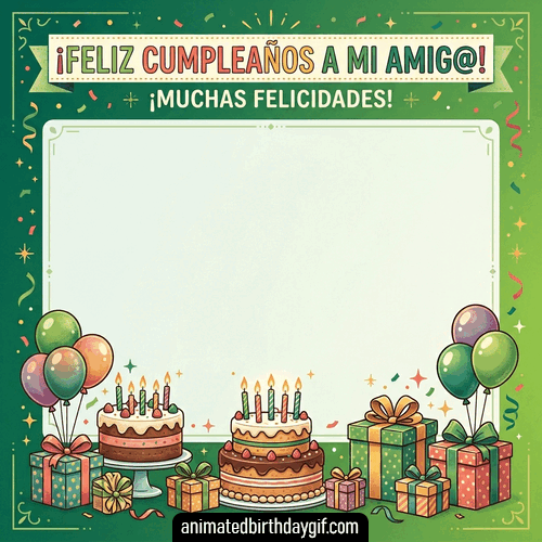 Plantilla Muchas Felicidades para cumpleaños de Mi Amigo