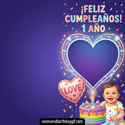 Plantilla Bebe Feliz para cumpleaños de 01 Año