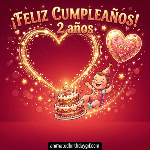 Plantilla Bebe feliz para cumpleaños de 02 años